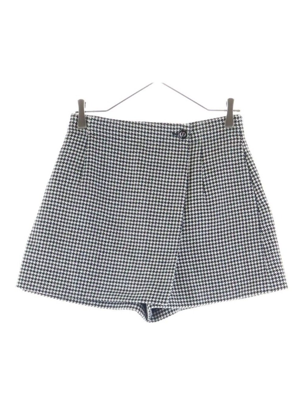 Dior Houndstooth Wool Shorts White Black